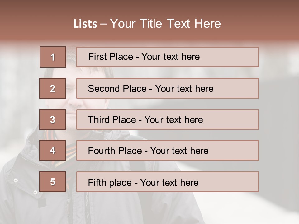 Guy In A Scarf PowerPoint Template
