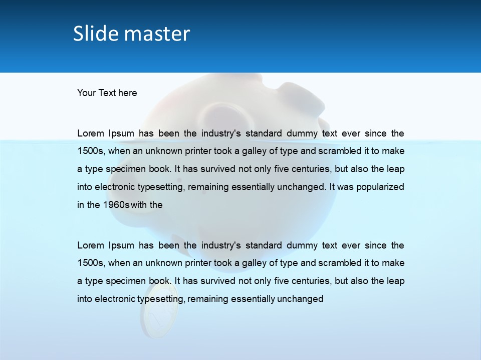 Piggy Bank Sinks In Water PowerPoint Template