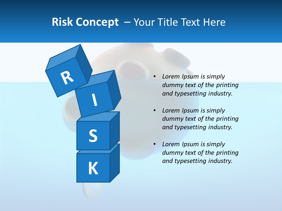 Piggy Bank Sinks In Water PowerPoint Template