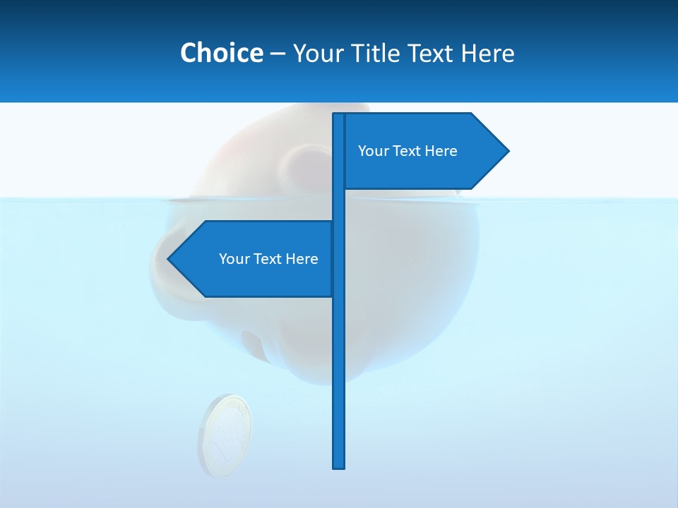 Piggy Bank Sinks In Water PowerPoint Template