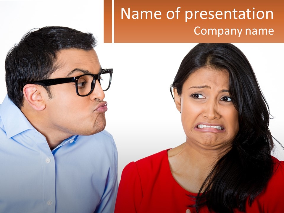 Kissing Disgust PowerPoint Template