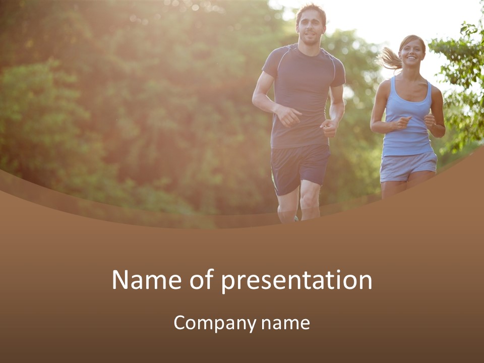 Guy And Girl On A Morning Run PowerPoint Template