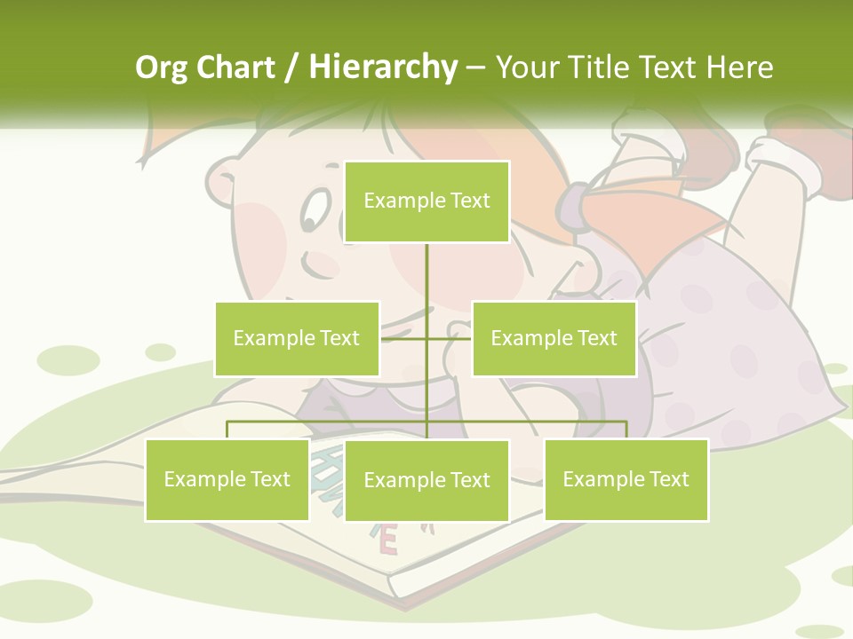 Cartoon Girl Reading A Book PowerPoint Template