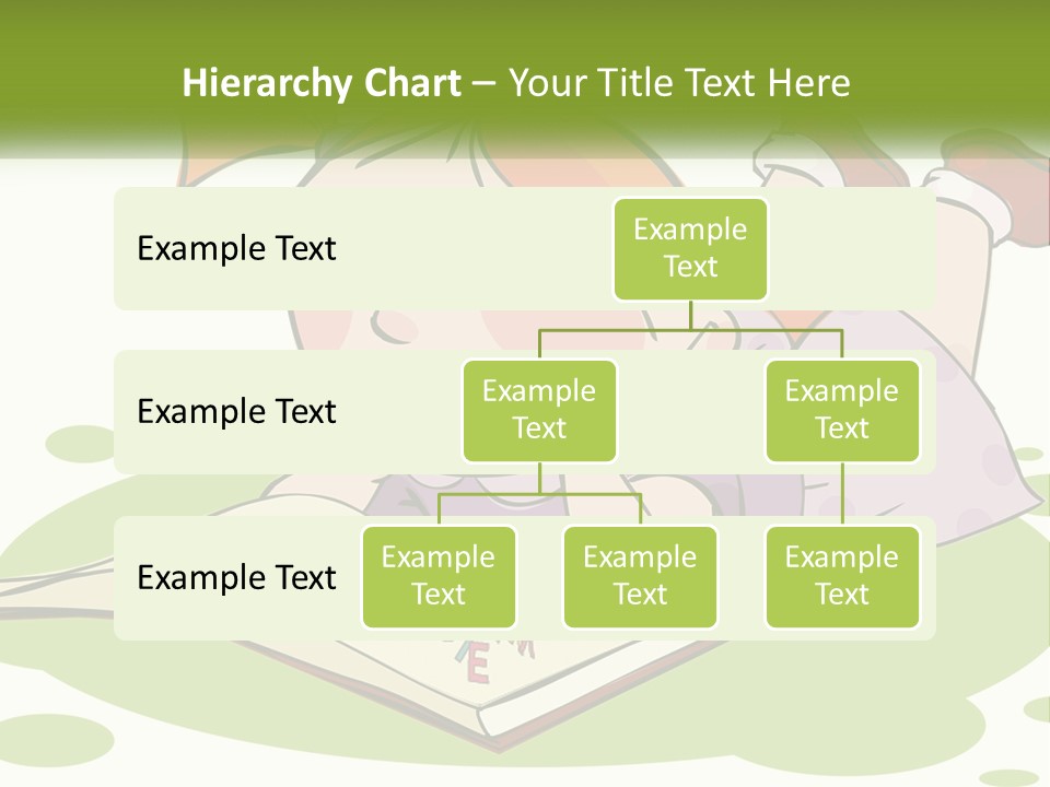 Cartoon Girl Reading A Book PowerPoint Template