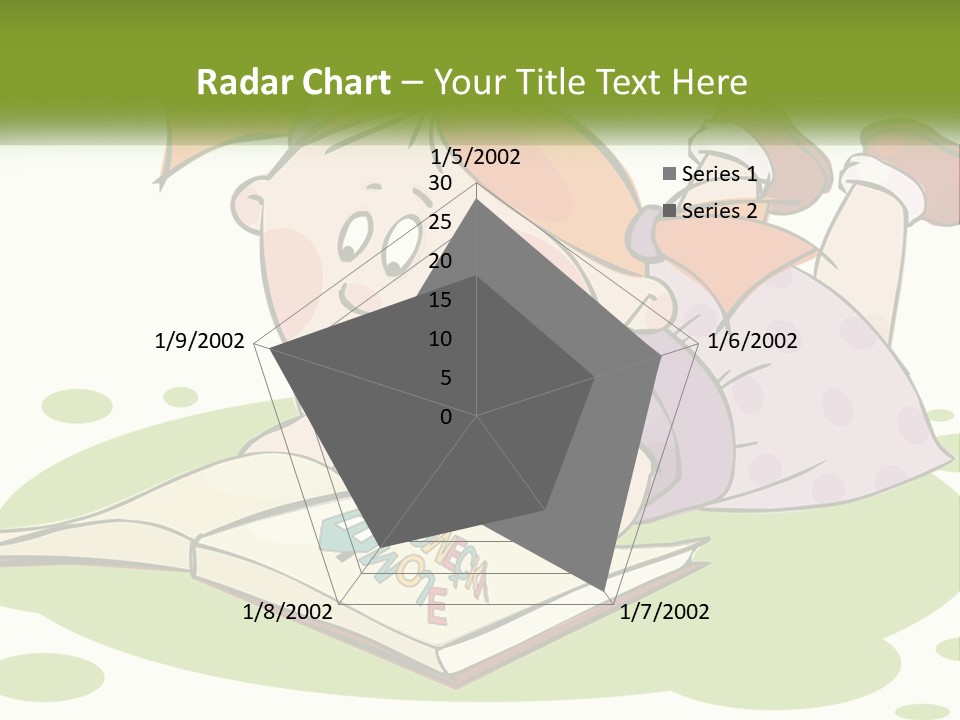 Cartoon Girl Reading A Book PowerPoint Template