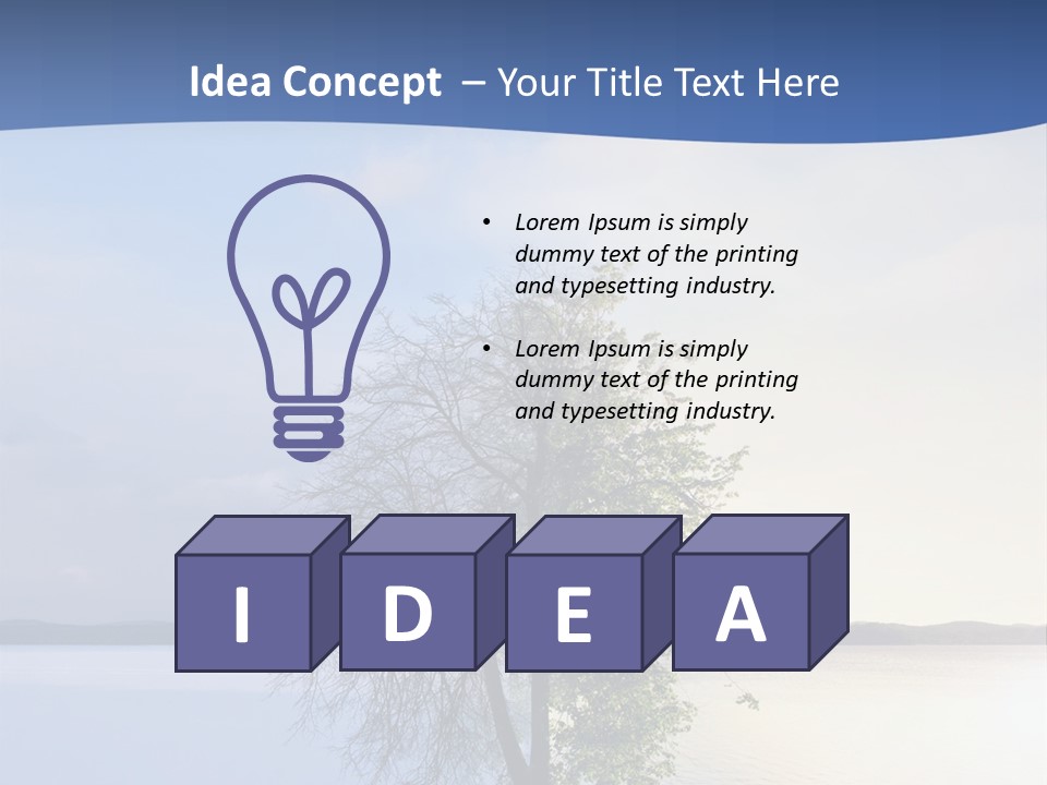 A Tree By The Sea PowerPoint Template