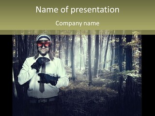 Man In The Forest PowerPoint Template
