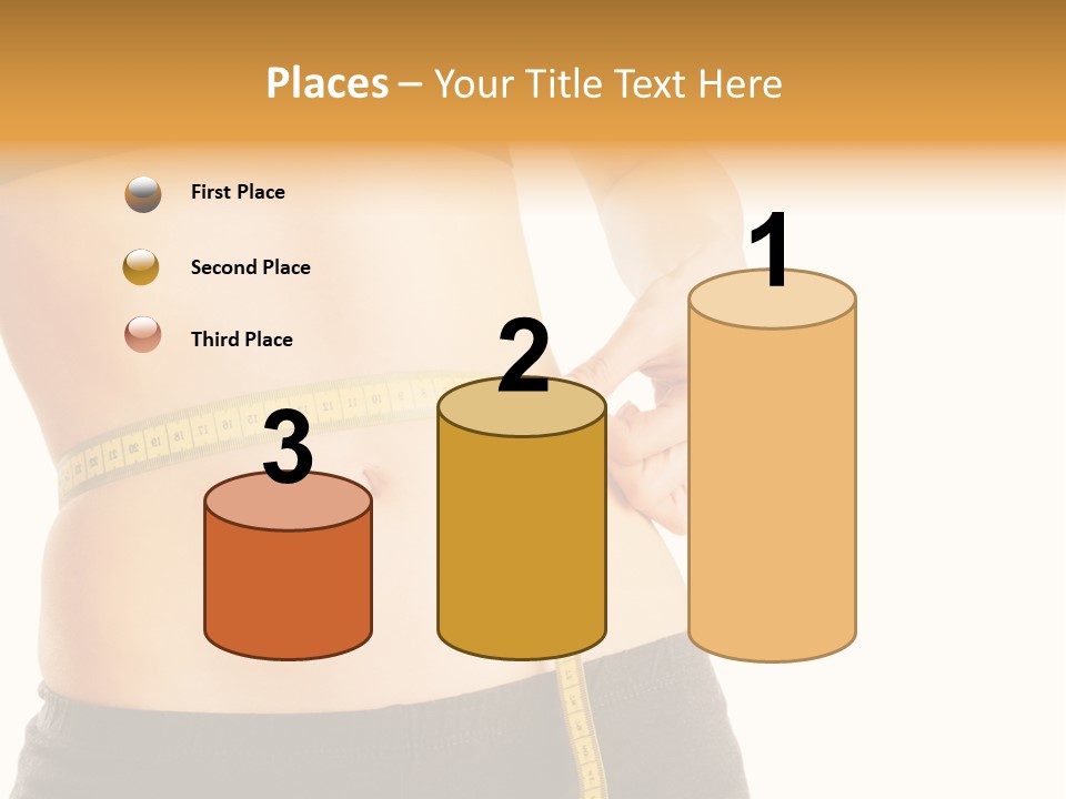 Girl Measures Her Waist PowerPoint Template