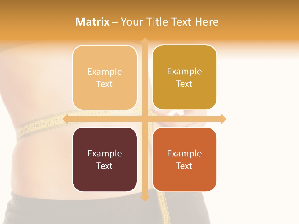Girl Measures Her Waist PowerPoint Template