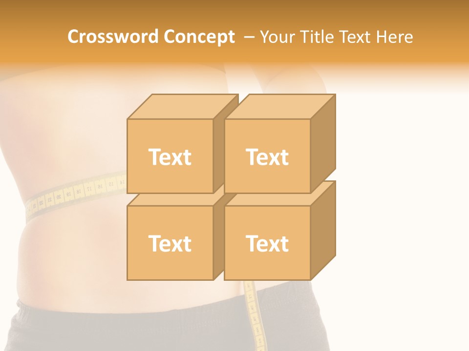 Girl Measures Her Waist PowerPoint Template