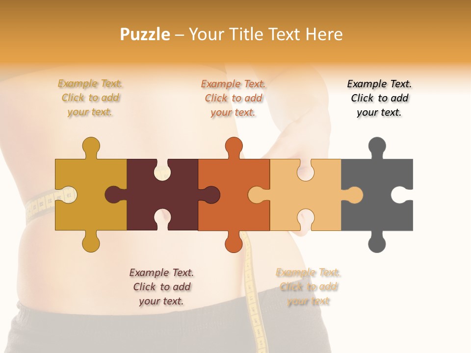 Girl Measures Her Waist PowerPoint Template