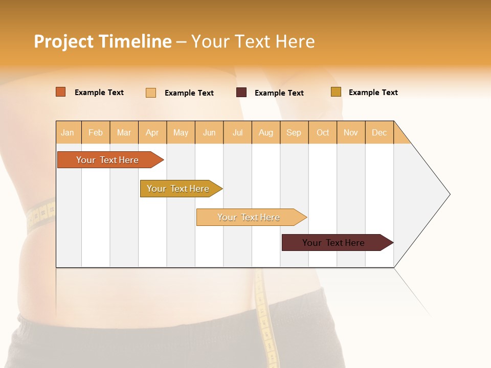 Girl Measures Her Waist PowerPoint Template