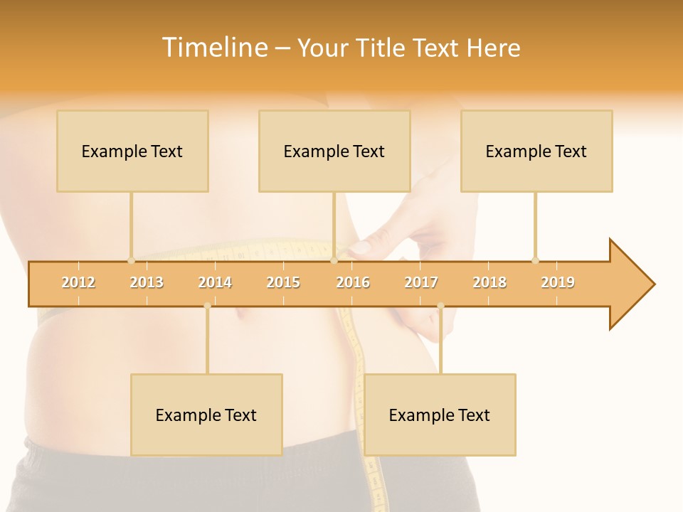 Girl Measures Her Waist PowerPoint Template