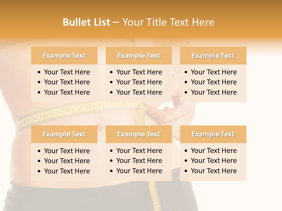 Girl Measures Her Waist PowerPoint Template
