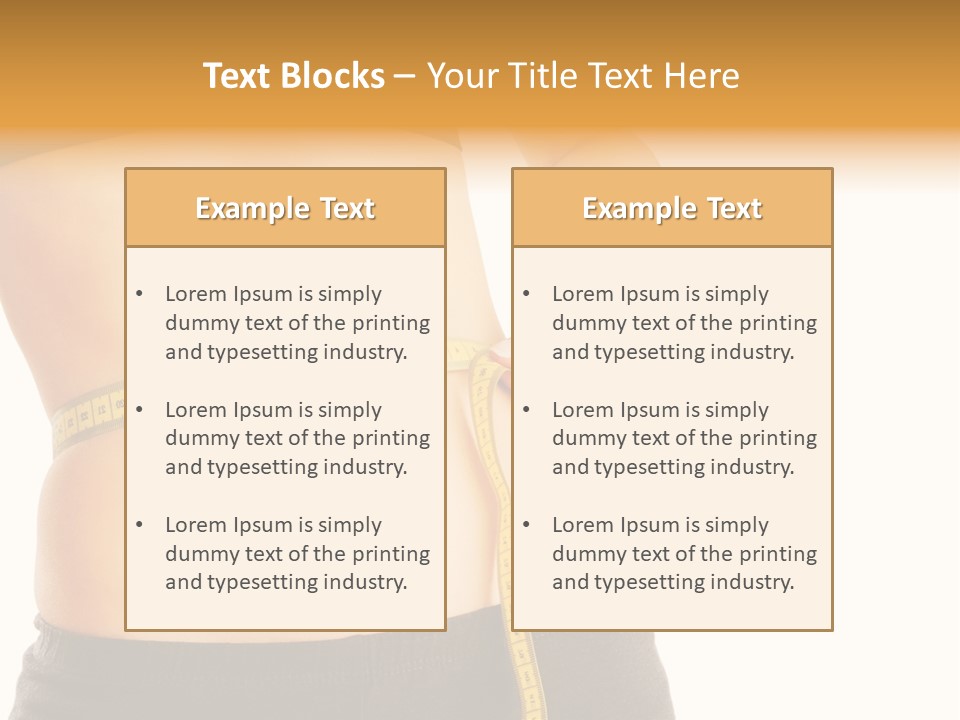 Girl Measures Her Waist PowerPoint Template
