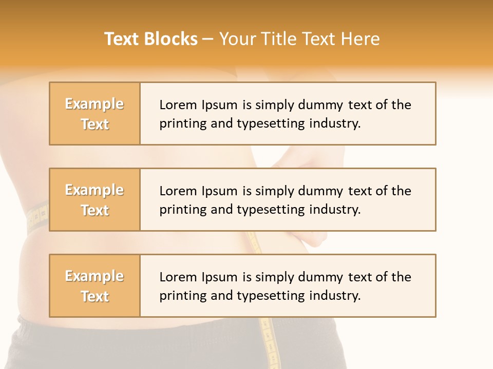 Girl Measures Her Waist PowerPoint Template
