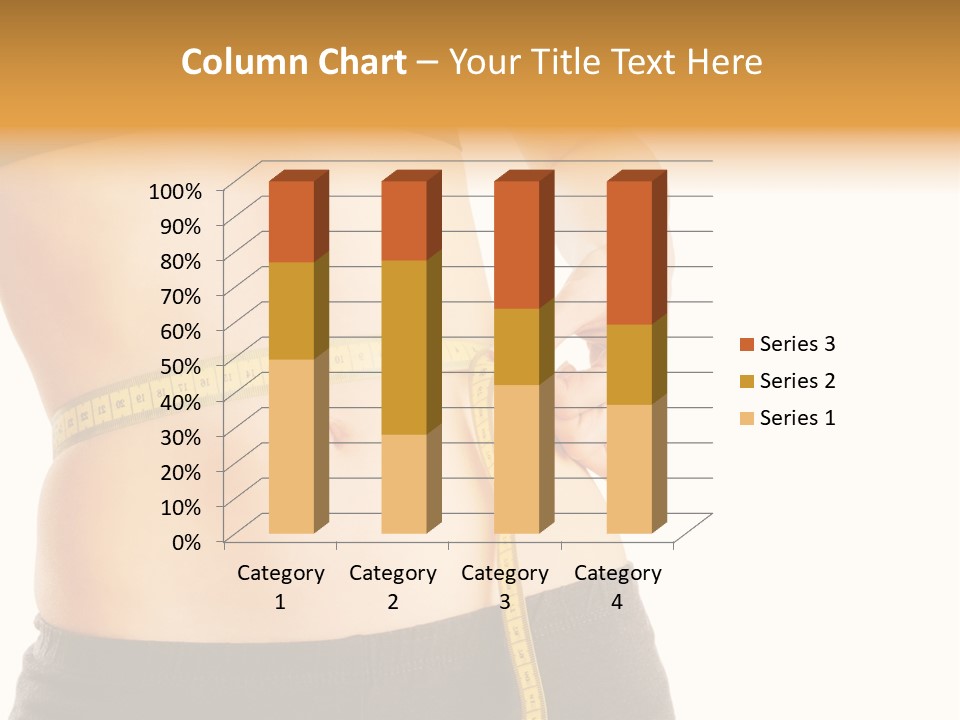 Girl Measures Her Waist PowerPoint Template