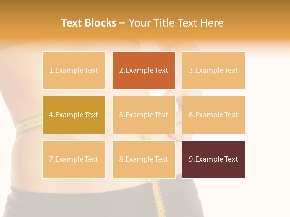 Girl Measures Her Waist PowerPoint Template