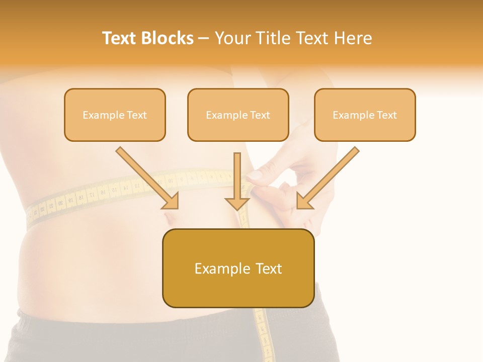 Girl Measures Her Waist PowerPoint Template