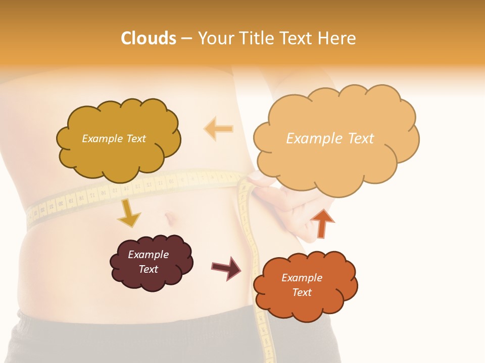 Girl Measures Her Waist PowerPoint Template