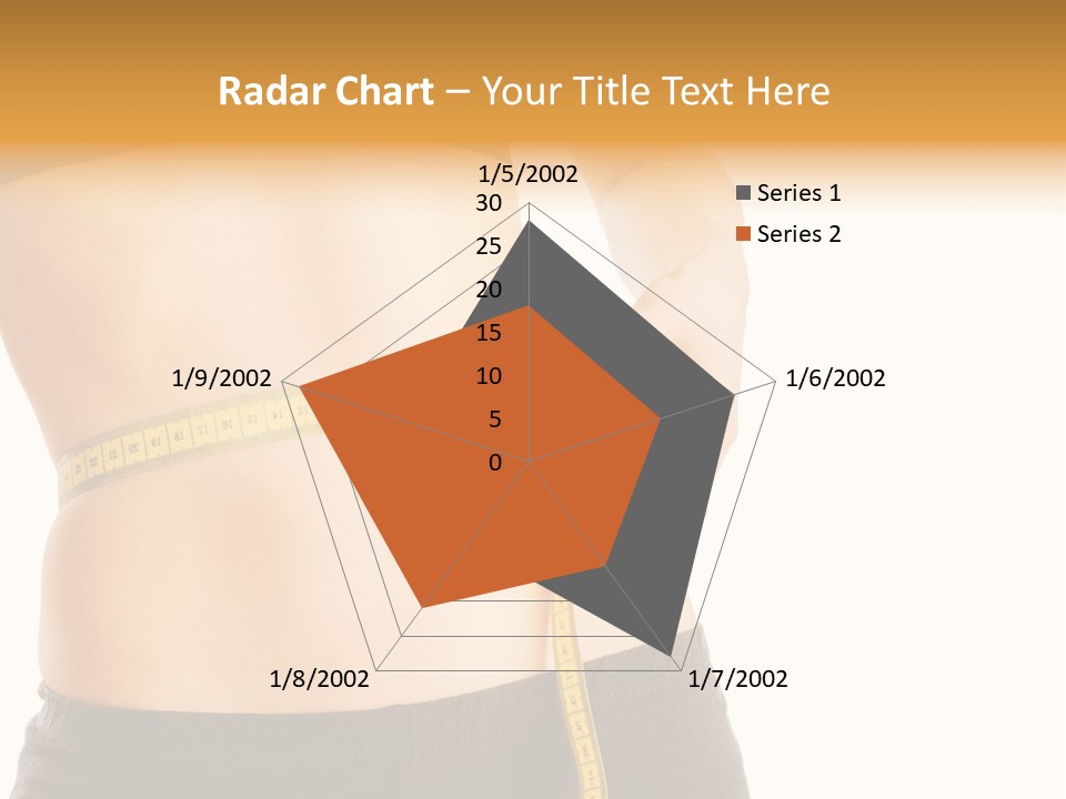 Girl Measures Her Waist PowerPoint Template