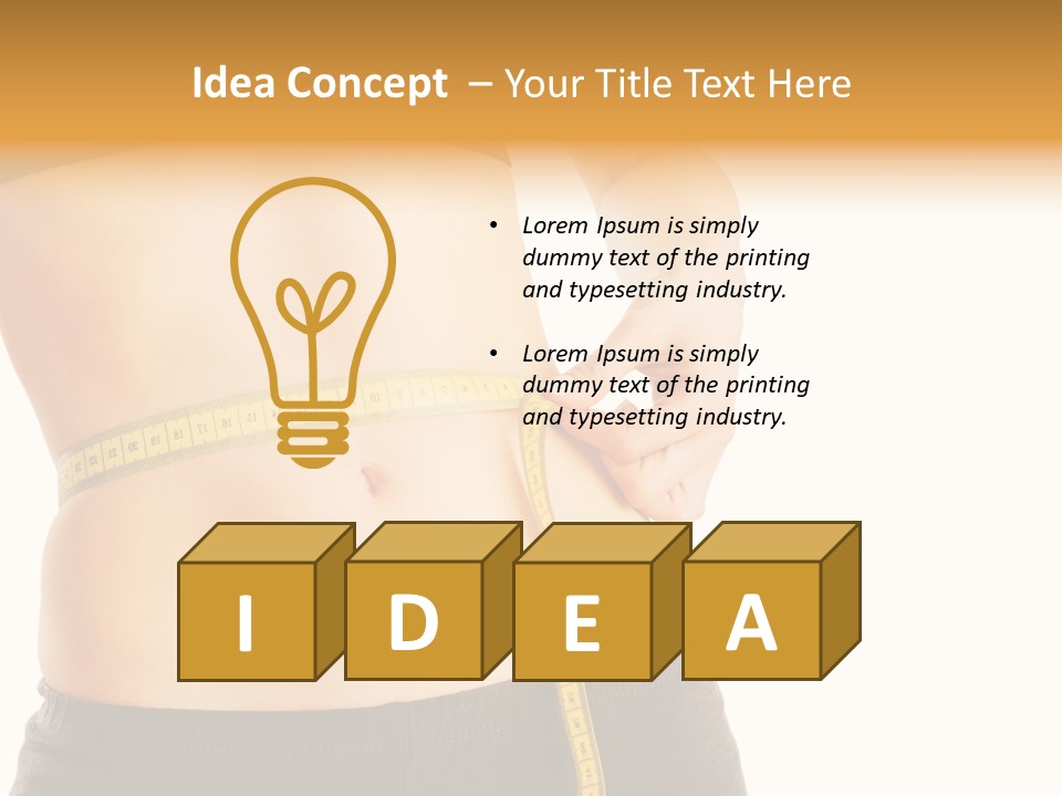 Girl Measures Her Waist PowerPoint Template