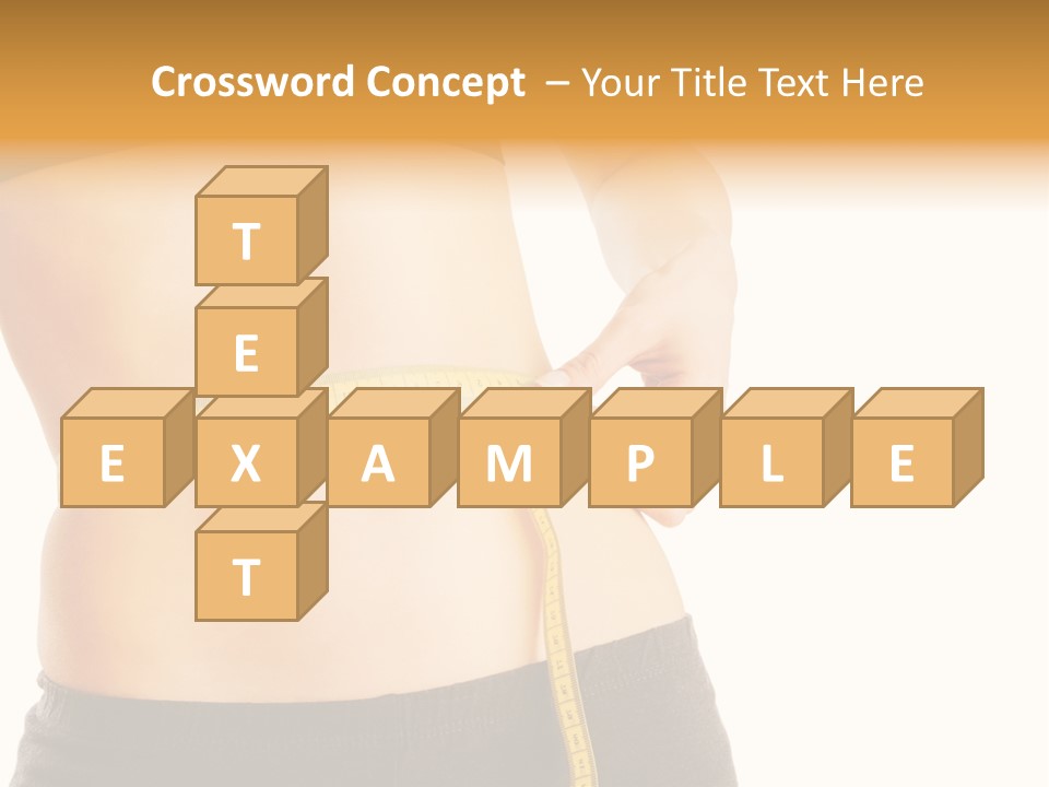 Girl Measures Her Waist PowerPoint Template