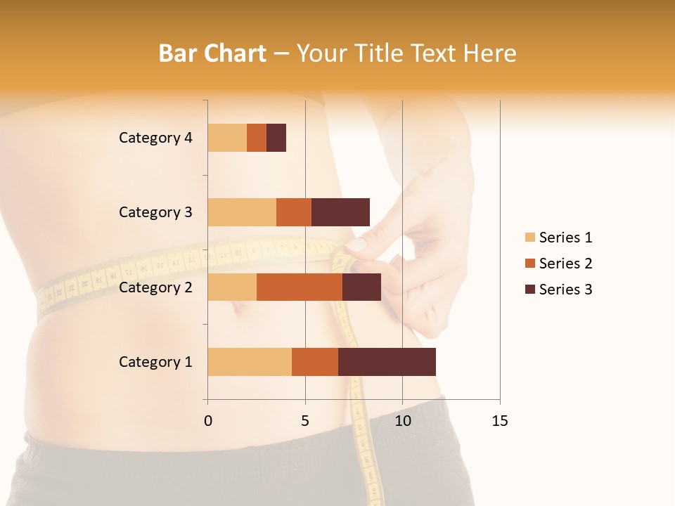 Girl Measures Her Waist PowerPoint Template