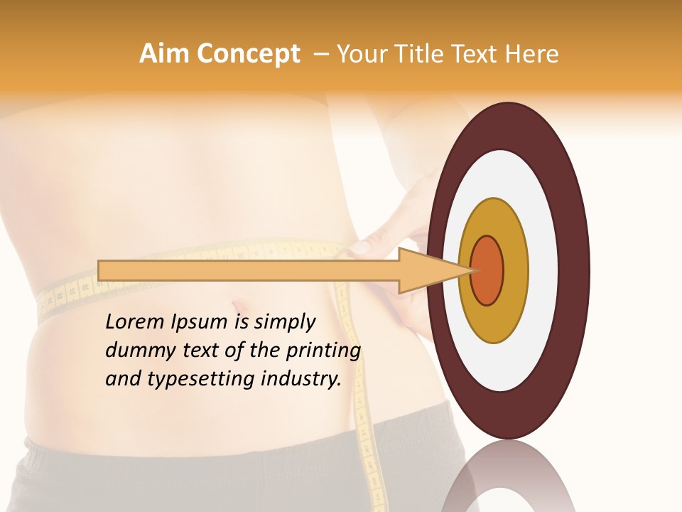 Girl Measures Her Waist PowerPoint Template