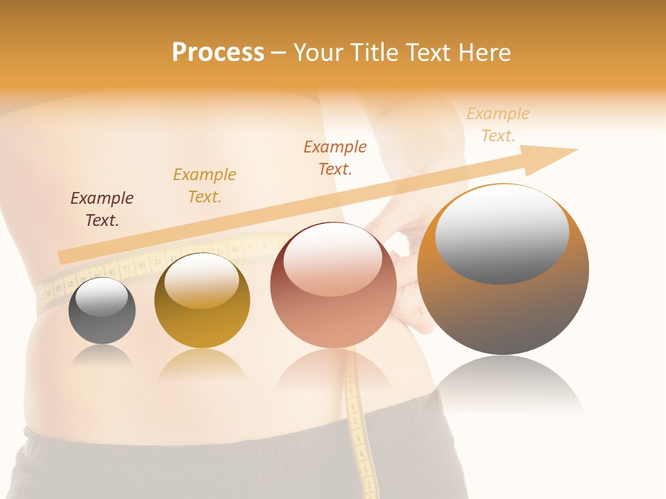 Girl Measures Her Waist PowerPoint Template