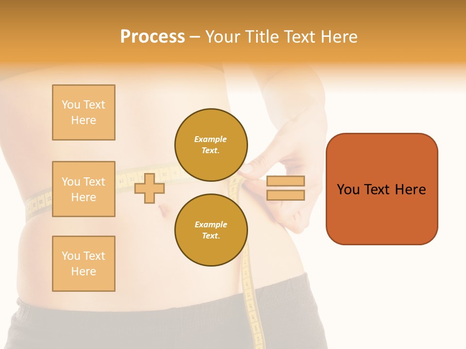 Girl Measures Her Waist PowerPoint Template