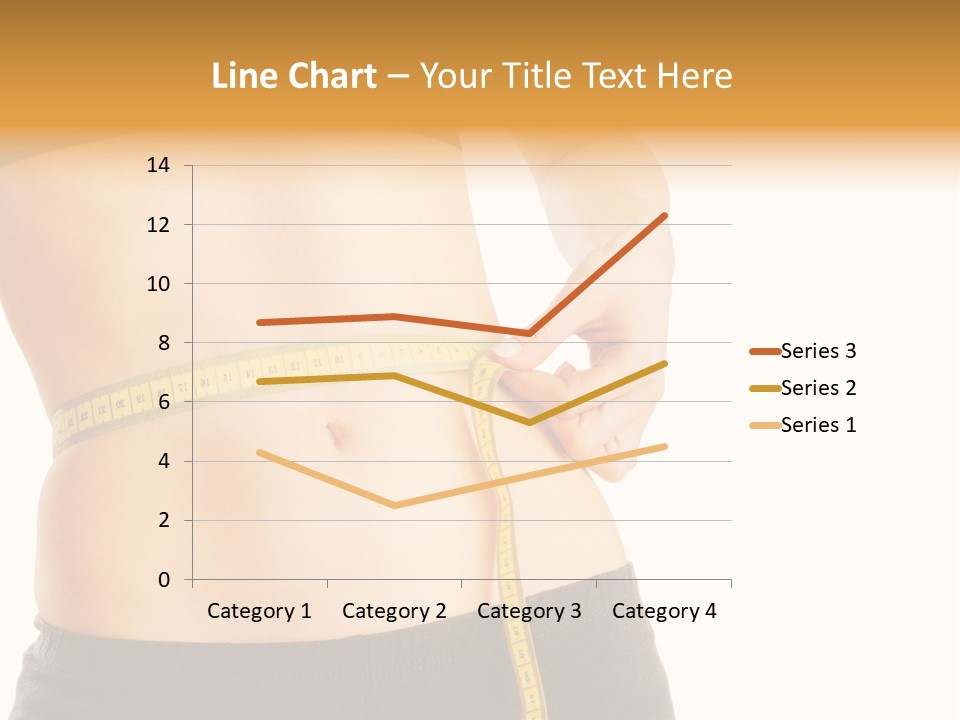 Girl Measures Her Waist PowerPoint Template