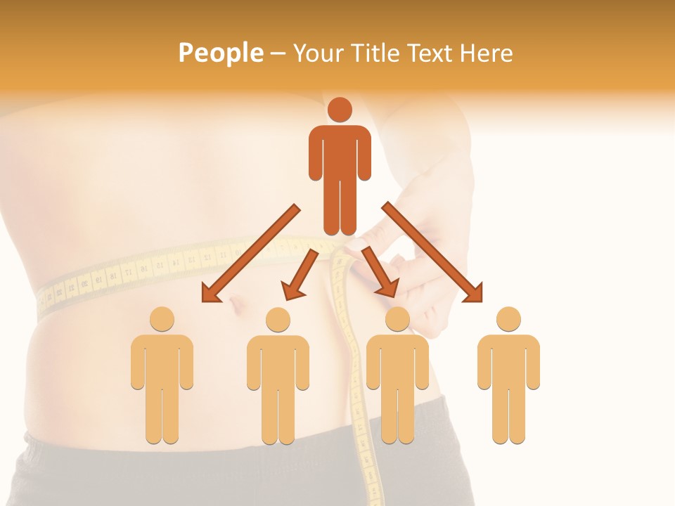 Girl Measures Her Waist PowerPoint Template