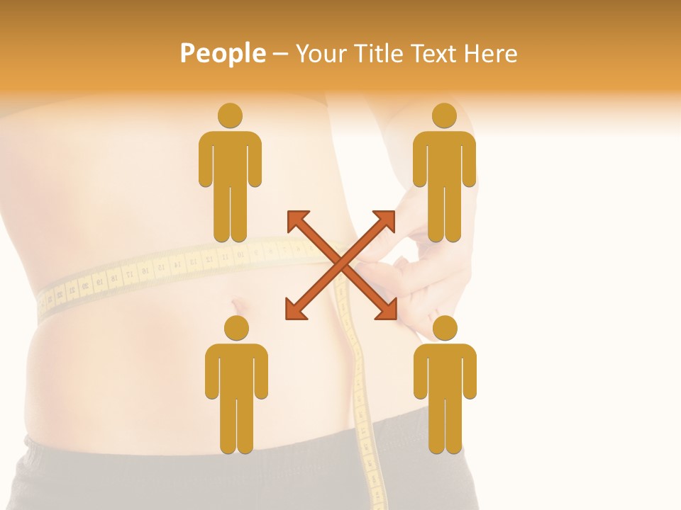 Girl Measures Her Waist PowerPoint Template