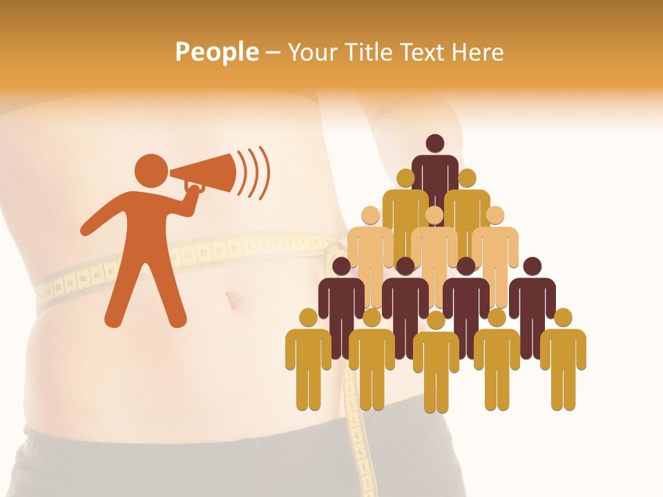 Girl Measures Her Waist PowerPoint Template