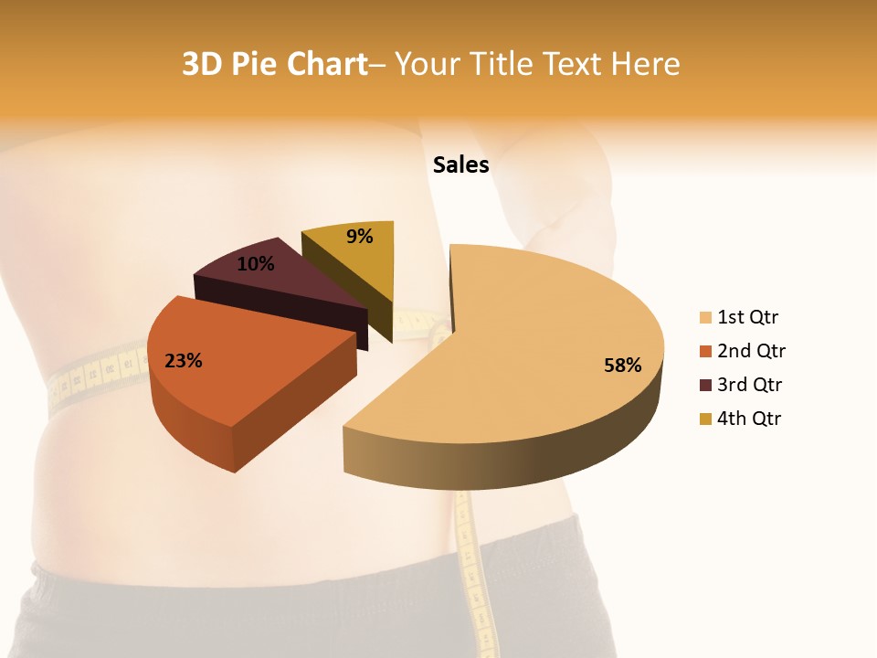 Girl Measures Her Waist PowerPoint Template
