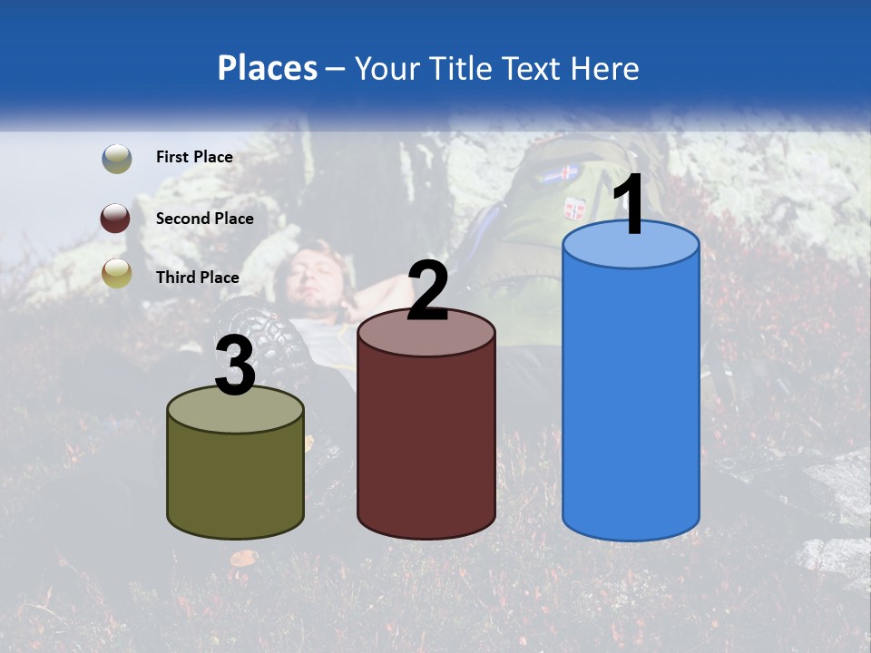 Tourist In The Mountains Resting PowerPoint Template