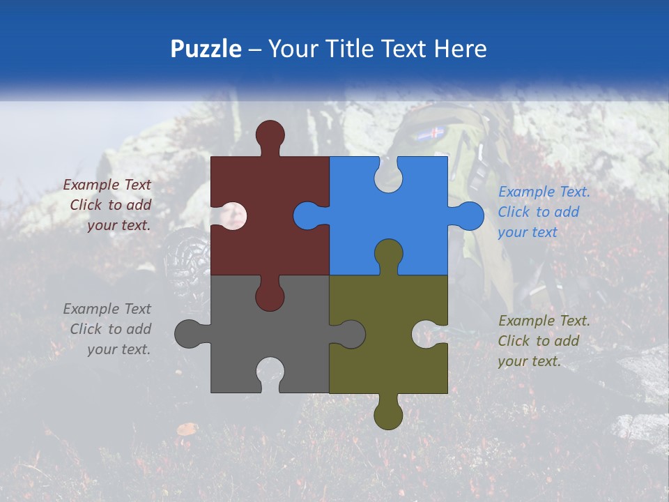 Tourist In The Mountains Resting PowerPoint Template