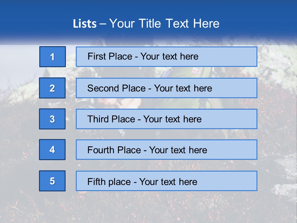 Tourist In The Mountains Resting PowerPoint Template