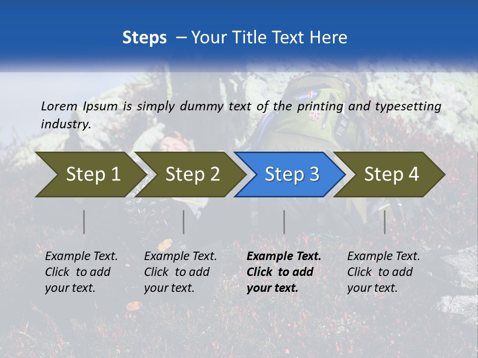 Tourist In The Mountains Resting PowerPoint Template