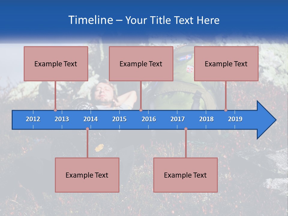 Tourist In The Mountains Resting PowerPoint Template