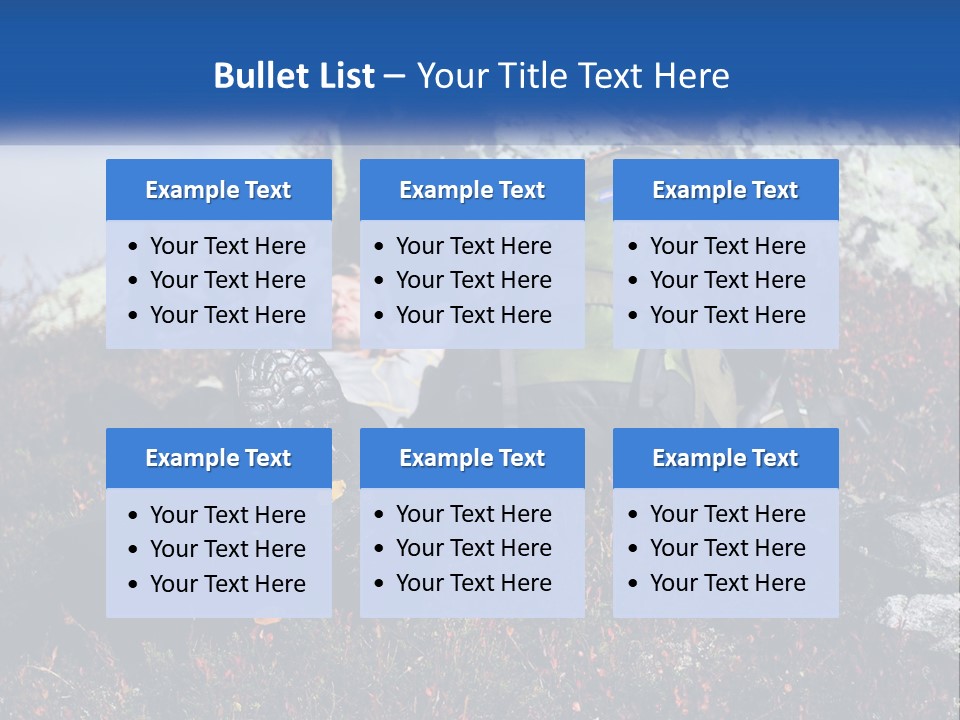 Tourist In The Mountains Resting PowerPoint Template