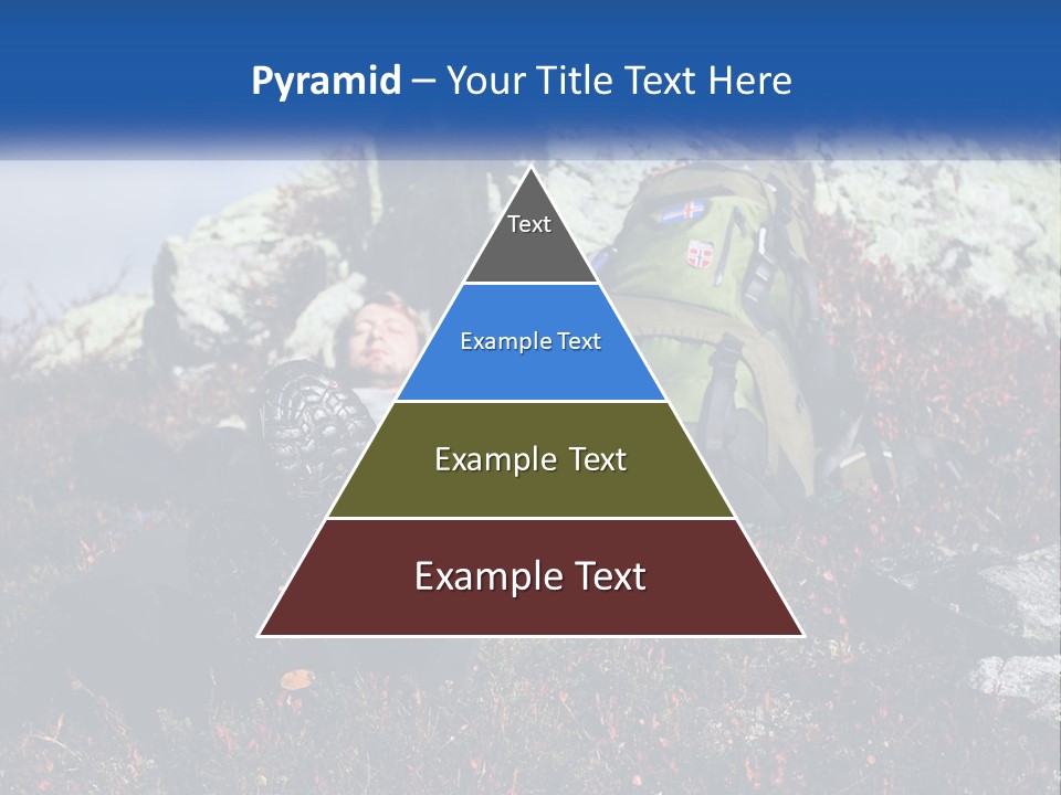 Tourist In The Mountains Resting PowerPoint Template