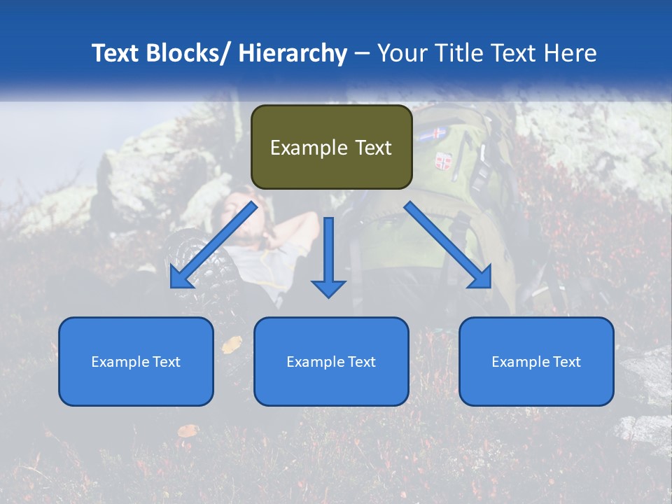 Tourist In The Mountains Resting PowerPoint Template