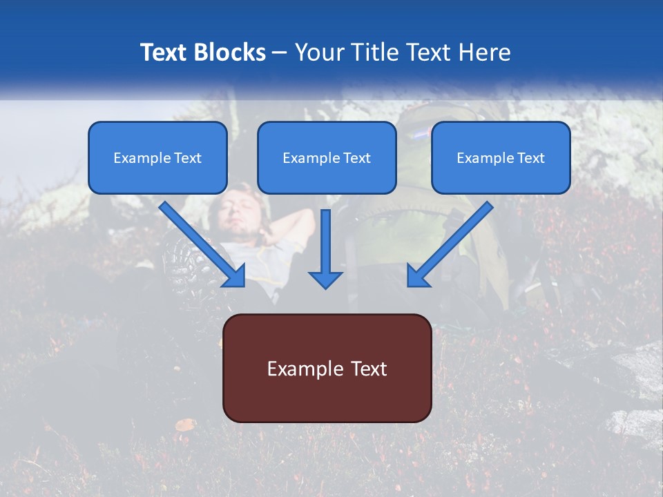 Tourist In The Mountains Resting PowerPoint Template