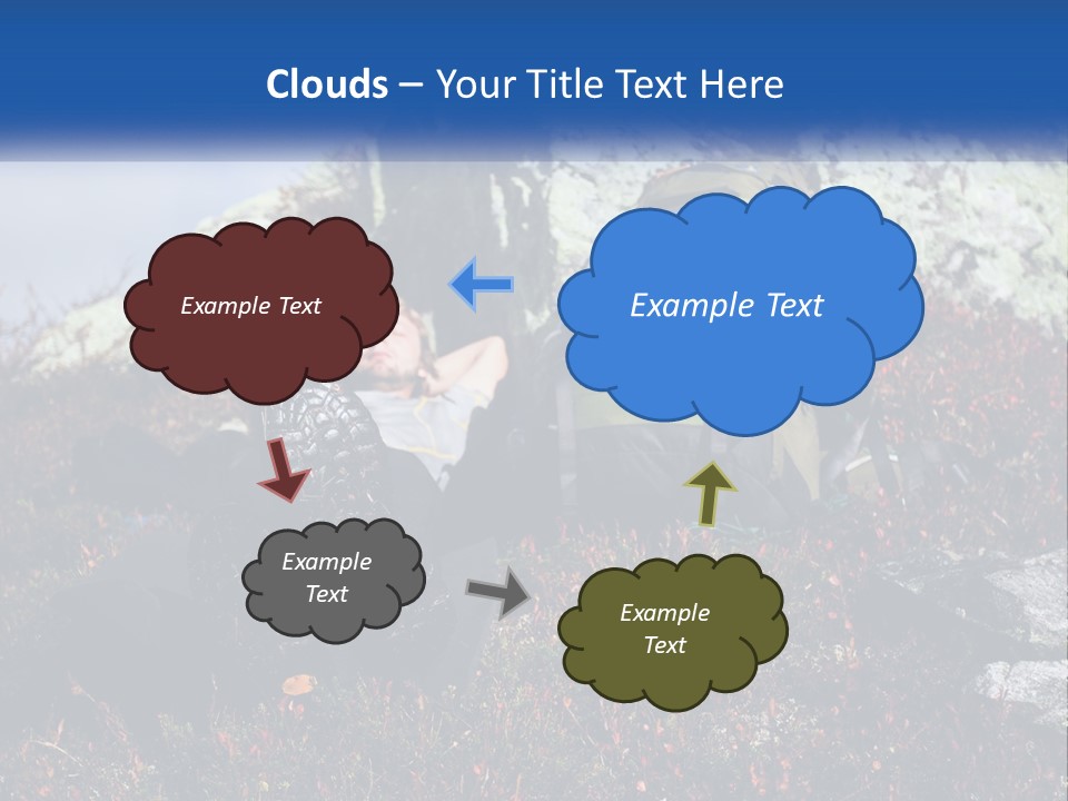 Tourist In The Mountains Resting PowerPoint Template