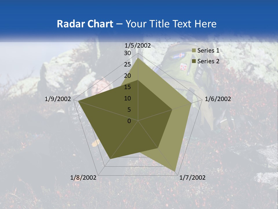 Tourist In The Mountains Resting PowerPoint Template
