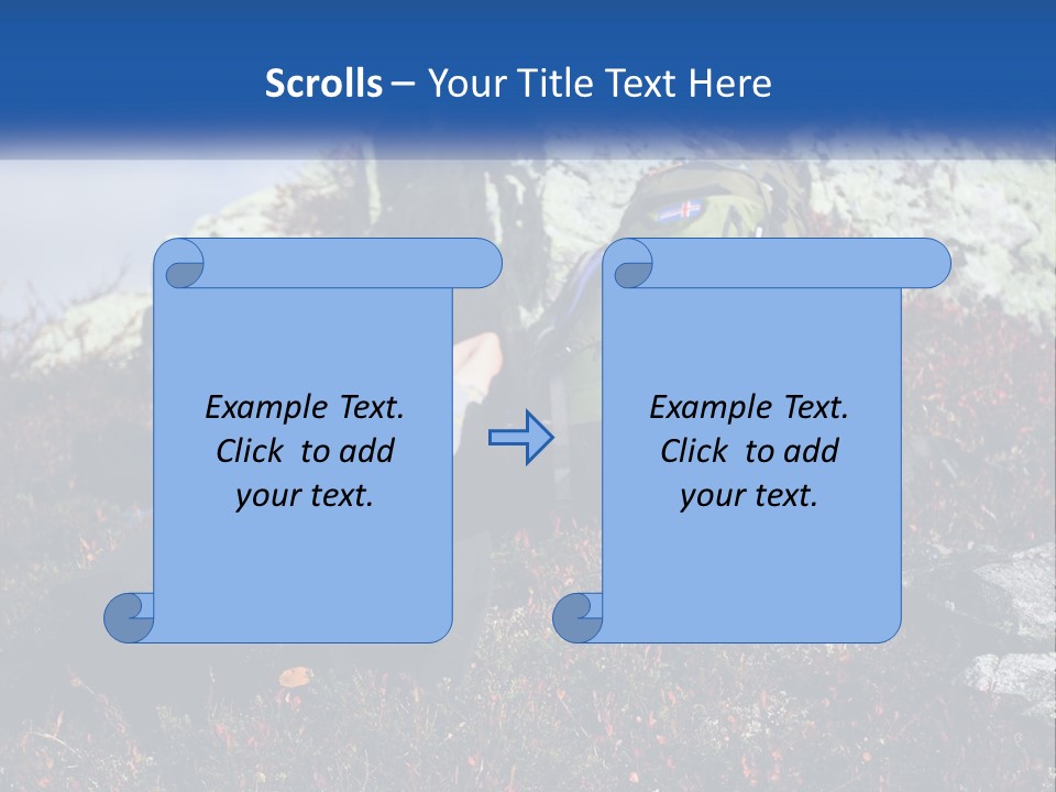 Tourist In The Mountains Resting PowerPoint Template