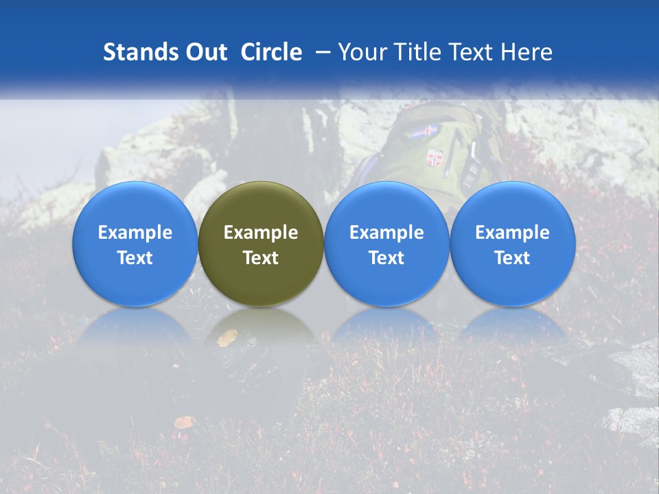 Tourist In The Mountains Resting PowerPoint Template