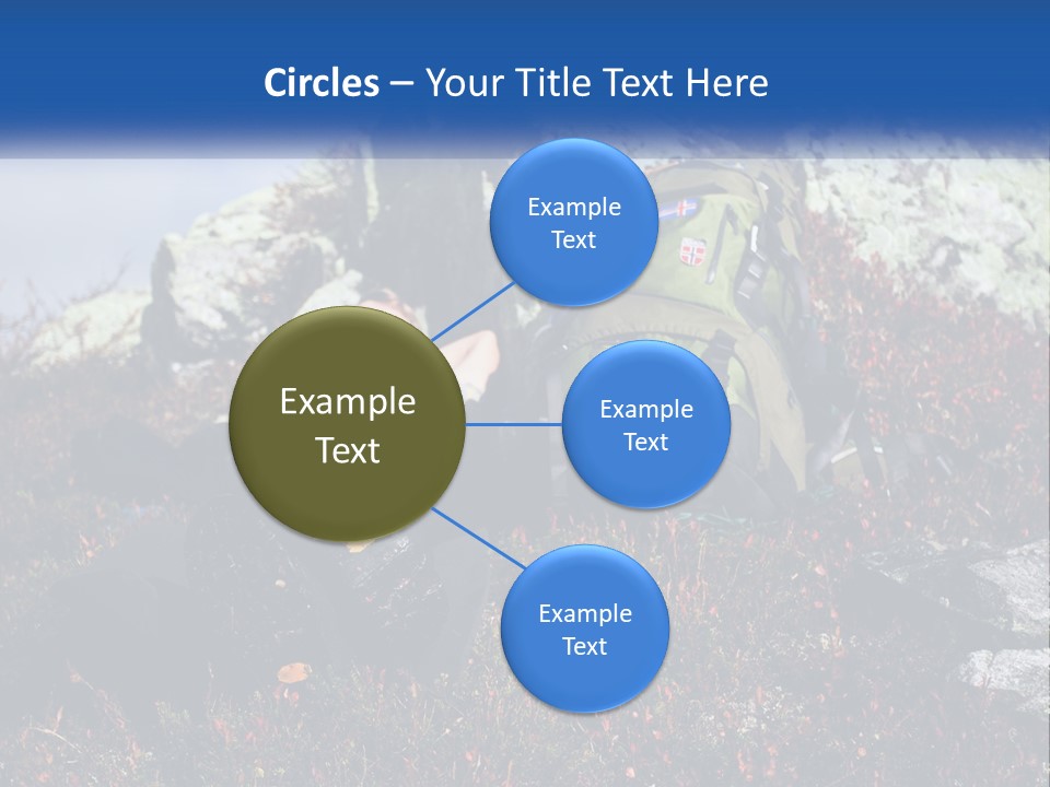 Tourist In The Mountains Resting PowerPoint Template